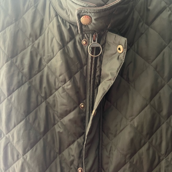 Barbour Quilted Gilded Diamond Olive Green Vest - Picture 2 of 5